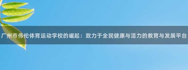 J9官网下载是干嘛的公司：广州市伟伦体育运动学校的崛起：致力